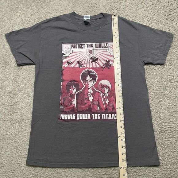 Attack on Titan Final Protect The Wall T-Shirt Mens Size Medium Gray Grey - Picture 4 of 7